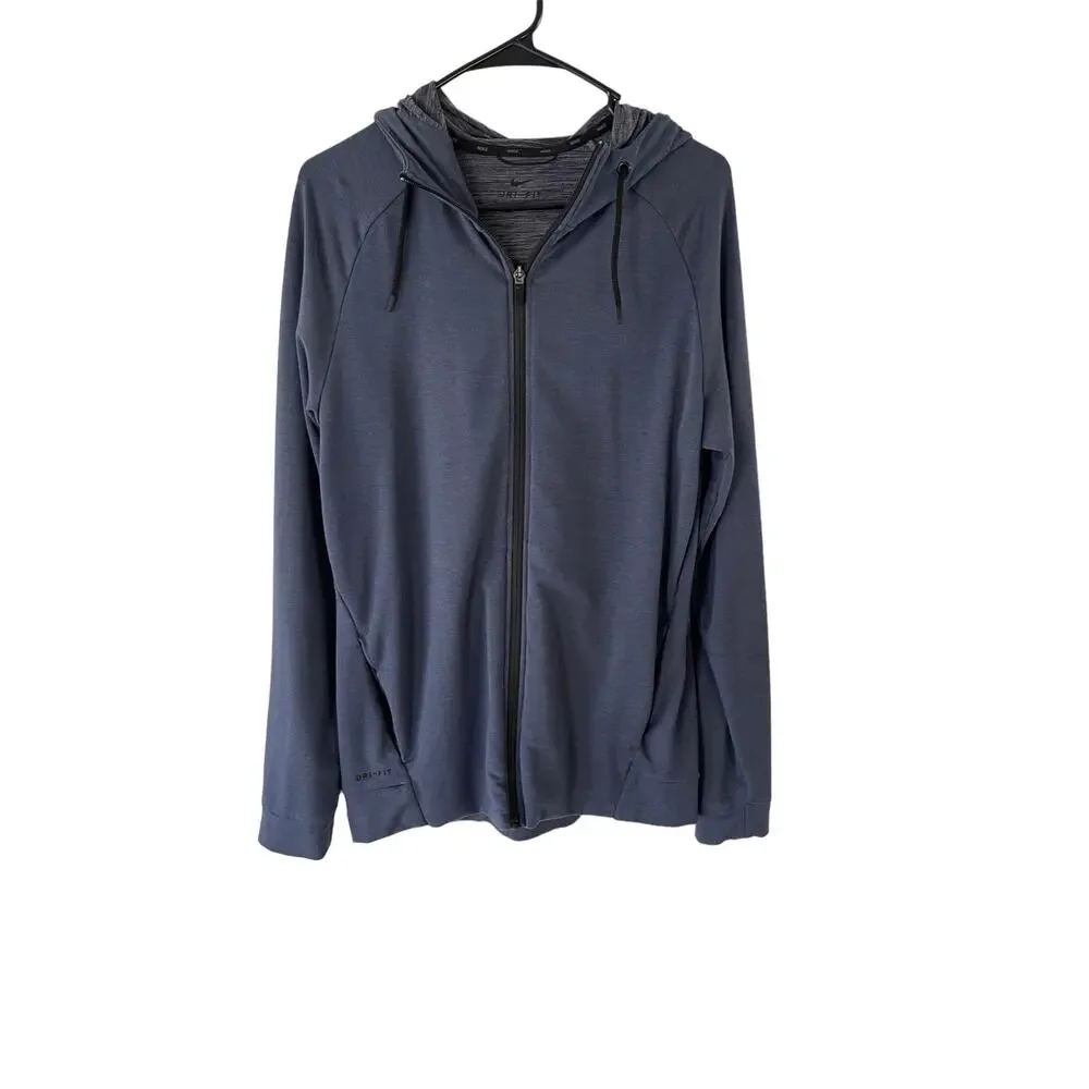 Nike‎ Men's Size Medium Blue Running Zip Up Soft Sweater
